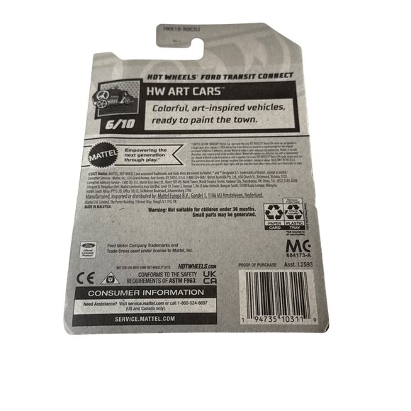 Hot Wheels Ford Transit Connect Green Tiger Art Cars 2021 Diecast 1:64 - Picture 3 of 7